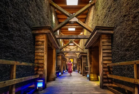 stadt bad salzuflen-kurpark-teutoburger-wald Gradierwerk von innen Stadt Bad Salzuflen Kurpark Teutoburger Wald